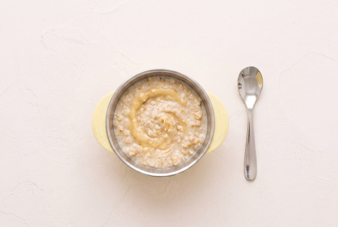 Omega-3-Porridge für Babys (Rezept ab 8. Monat) – fertiges Gericht von oben